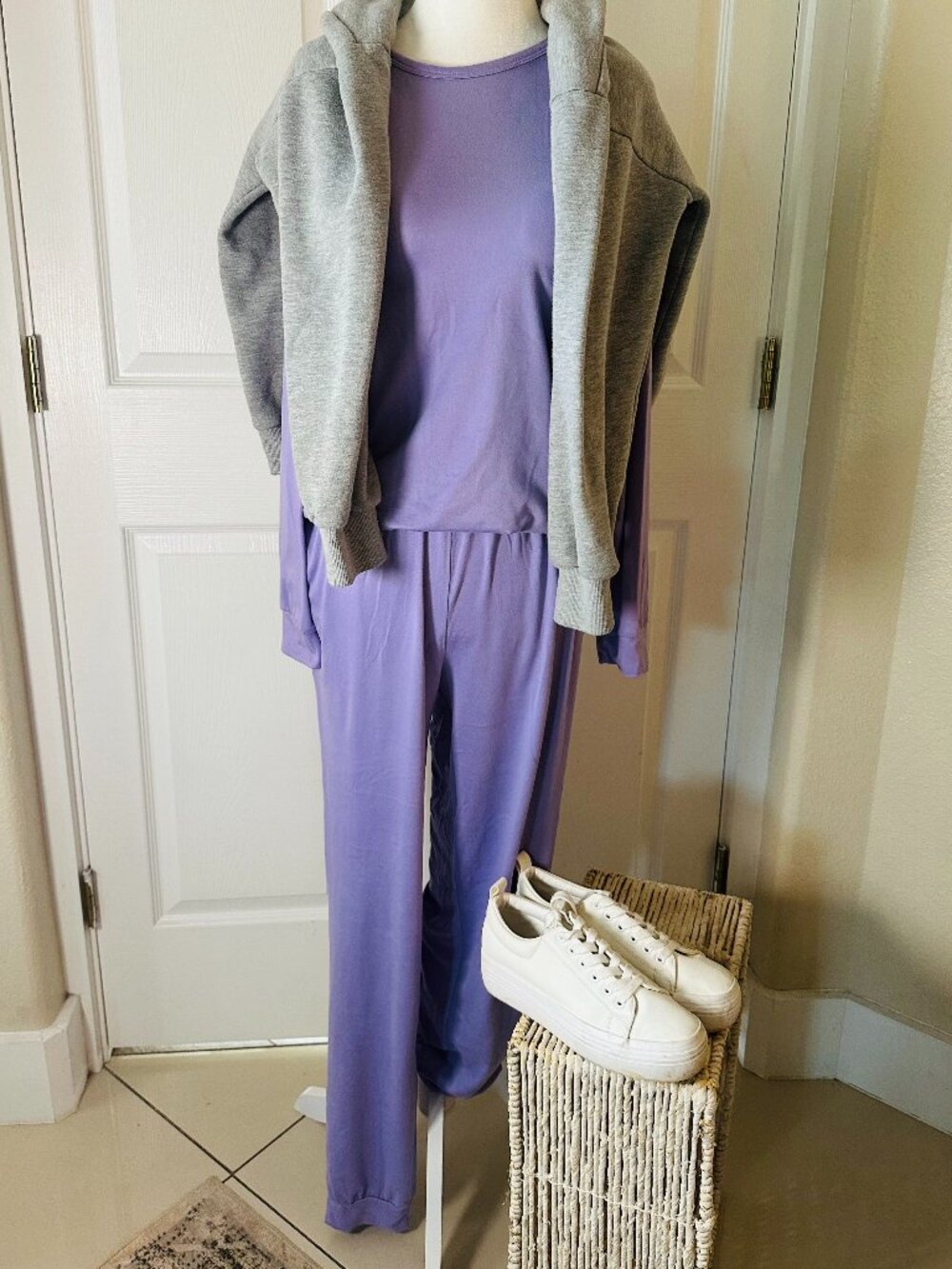 Lavender Loungewear Set | Ultra-Soft Long Sleeve & Jogger Lounge Outfit size S